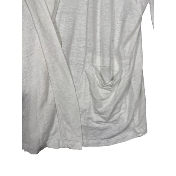Lunya White Linen Blend Robe Cardigan OS | Lightweight Drape Loungewear - Picture 4 of 6